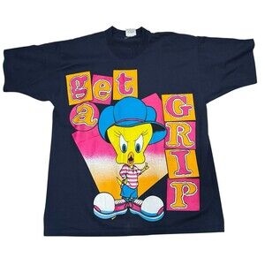 Looney Tunes VTG Tweety Bird 90’s Tee Shirt Blue Puff Letters 18 1X